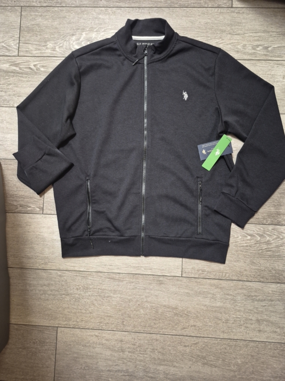 U.S. Polo Assn. Black Zip-Up Track Jacket
